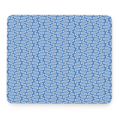 Blue And White DNA Pattern Print Mouse Pad