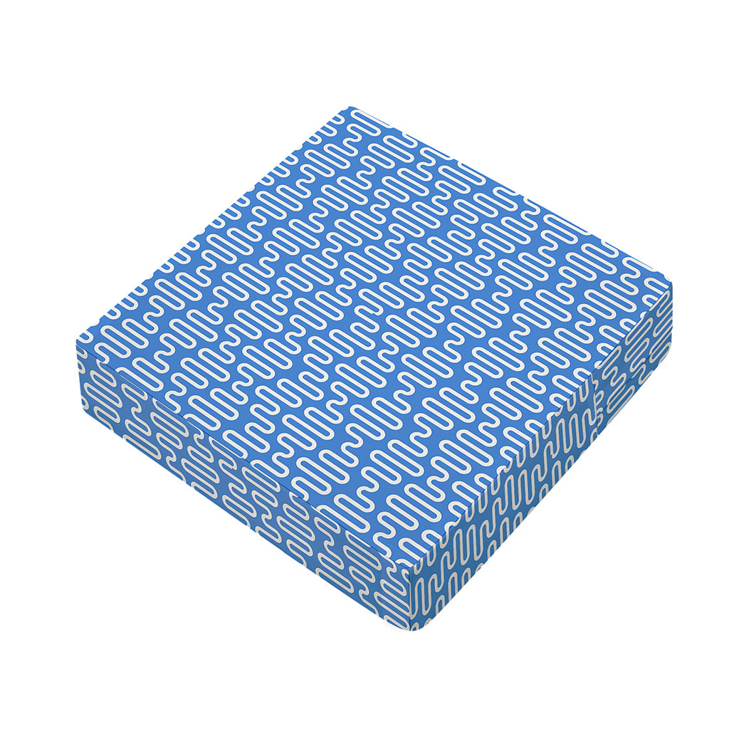 Blue And White DNA Pattern Print Outdoor Seat Cushion Cover