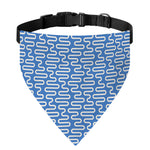 Blue And White DNA Pattern Print Over The Collar Dog Bandana