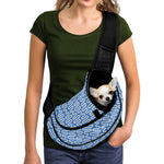 Blue And White DNA Pattern Print Pet Sling Carrier