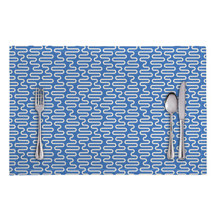 Blue And White DNA Pattern Print Placemat