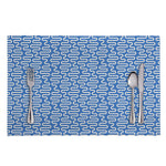 Blue And White DNA Pattern Print Placemat
