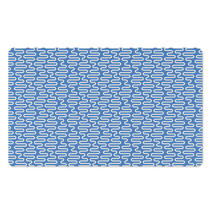 Blue And White DNA Pattern Print Polyester Doormat