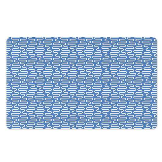 Blue And White DNA Pattern Print Polyester Doormat