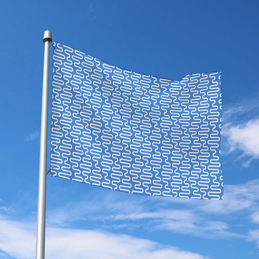 Blue And White DNA Pattern Print Polyester Flag