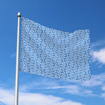 Blue And White DNA Pattern Print Polyester Flag