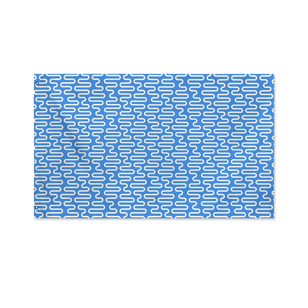 Blue And White DNA Pattern Print Polyester Flag