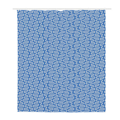 Blue And White DNA Pattern Print Polyester Shower Curtain