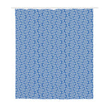 Blue And White DNA Pattern Print Polyester Shower Curtain