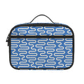 Blue And White DNA Pattern Print Portable Lunch Bag