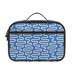 Blue And White DNA Pattern Print Portable Lunch Bag
