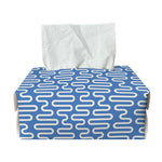 Blue And White DNA Pattern Print Rectangle Tissue Box Cover