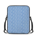 Blue And White DNA Pattern Print Rectangular Crossbody Bag