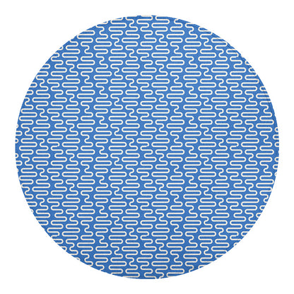 Blue And White DNA Pattern Print Round Blanket