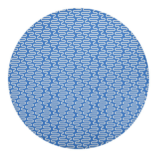 Blue And White DNA Pattern Print Round Blanket