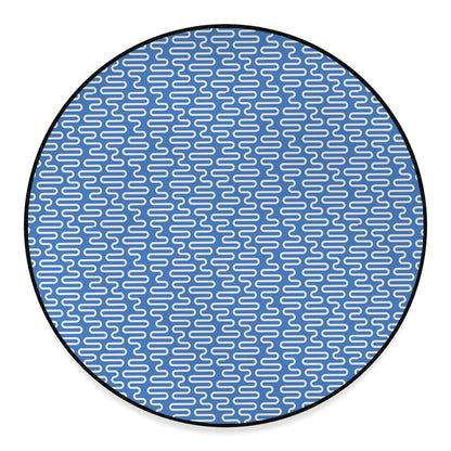 Blue And White DNA Pattern Print Round Floor Mat