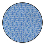 Blue And White DNA Pattern Print Round Floor Mat