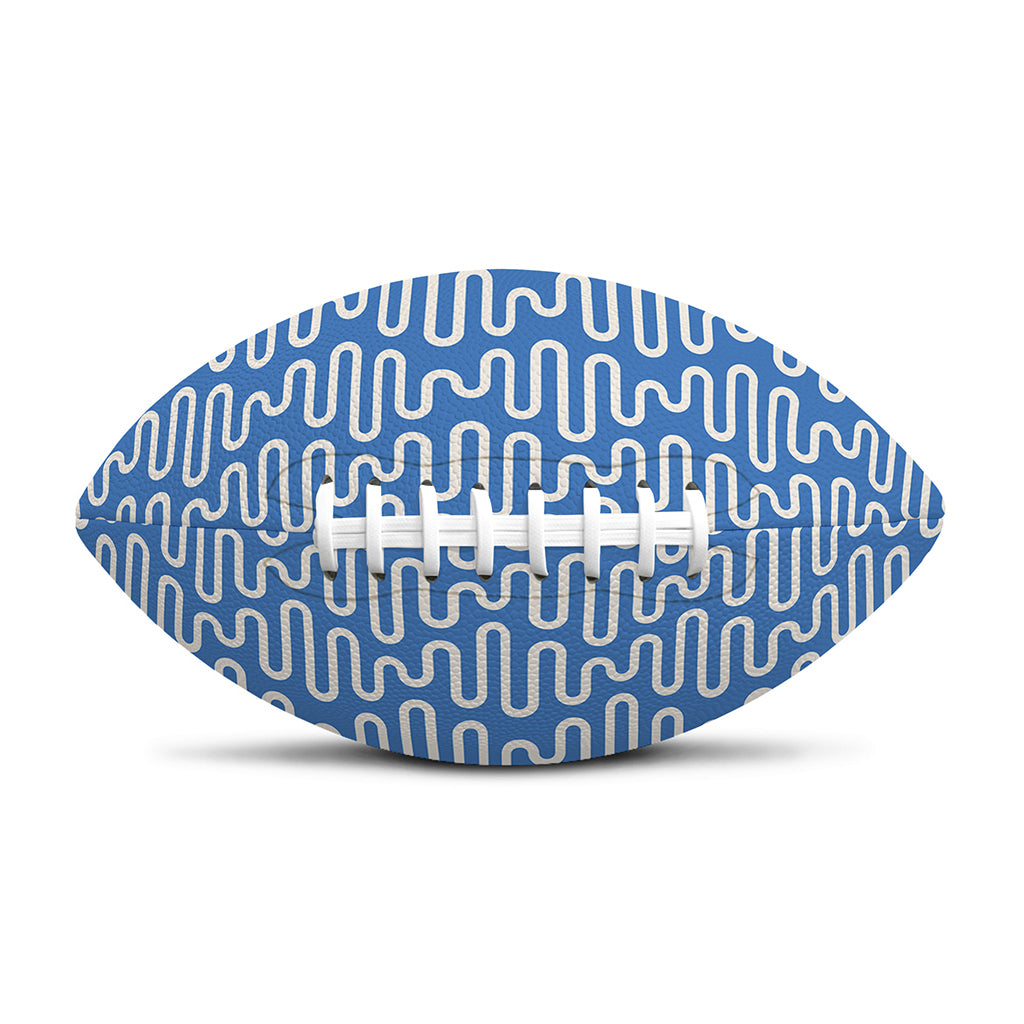 Blue And White DNA Pattern Print Rugby Ball