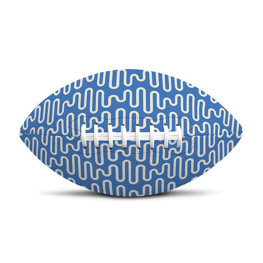 Blue And White DNA Pattern Print Rugby Ball