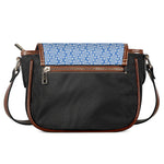 Blue And White DNA Pattern Print Saddle Bag