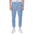 Blue And White DNA Pattern Print Joggers