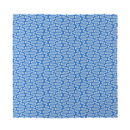 Blue And White DNA Pattern Print Silk Bandana
