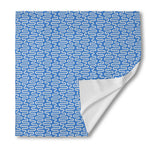 Blue And White DNA Pattern Print Silk Bandana