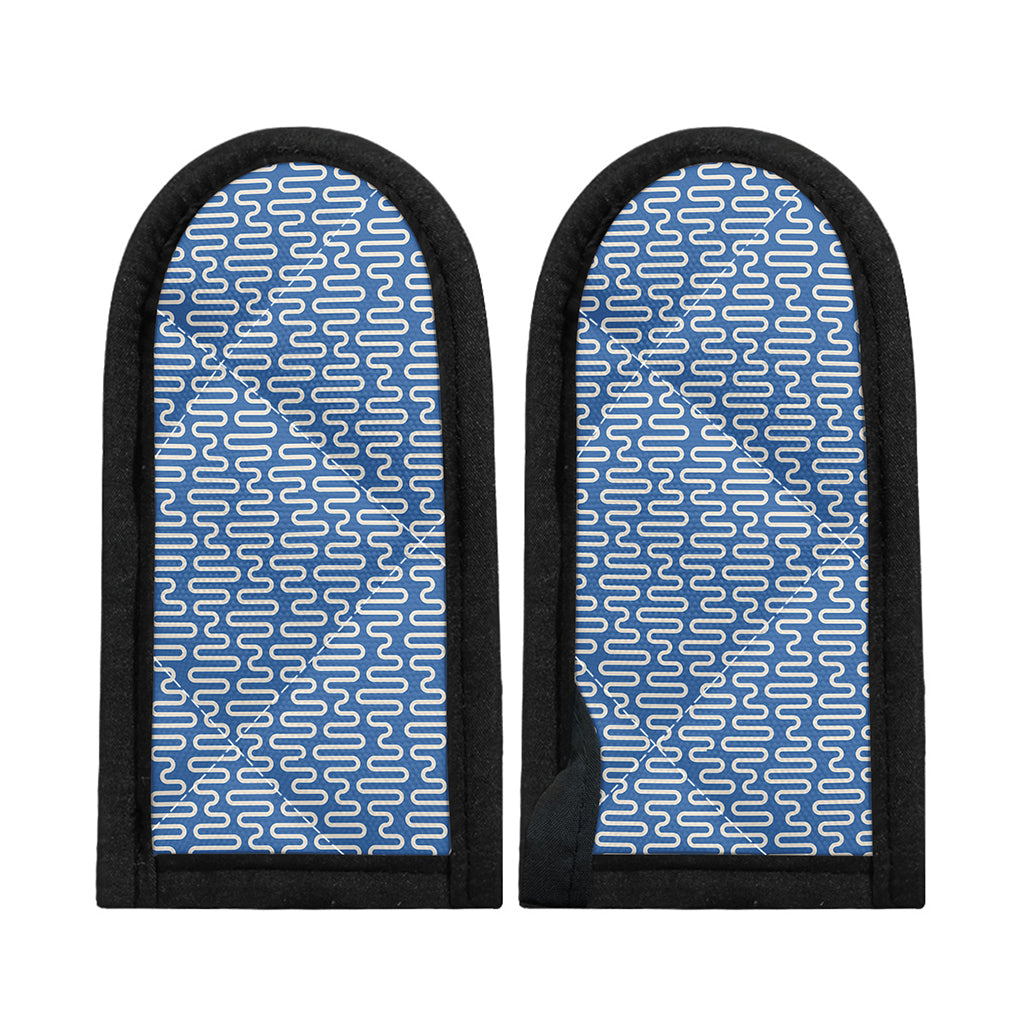 Blue And White DNA Pattern Print Skillet Handle Cover
