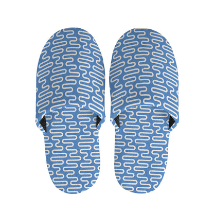 Blue And White DNA Pattern Print Slippers