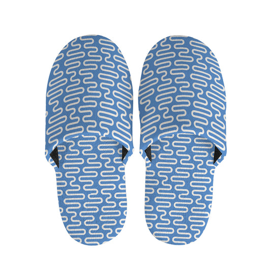 Blue And White DNA Pattern Print Slippers