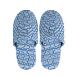 Blue And White DNA Pattern Print Slippers
