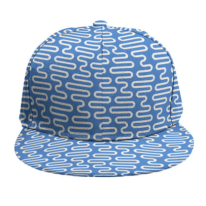Blue And White DNA Pattern Print Snapback Cap