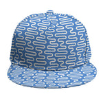 Blue And White DNA Pattern Print Snapback Cap