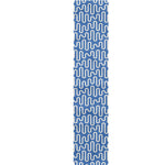 Blue And White DNA Pattern Print Table Runner