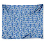 Blue And White DNA Pattern Print Tapestry