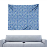 Blue And White DNA Pattern Print Tapestry
