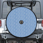Blue And White DNA Pattern Print Tire Cover With Camera Hole