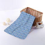 Blue And White DNA Pattern Print Towel