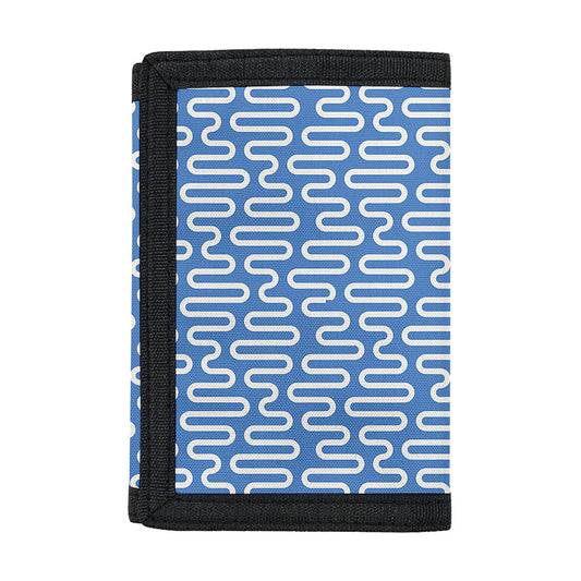 Blue And White DNA Pattern Print Trifold Wallet
