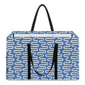 Blue And White DNA Pattern Print Utility Tote Bag