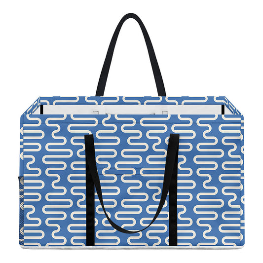 Blue And White DNA Pattern Print Utility Tote Bag