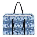 Blue And White DNA Pattern Print Utility Tote Bag