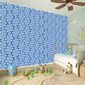 Blue And White DNA Pattern Print Wall Sticker