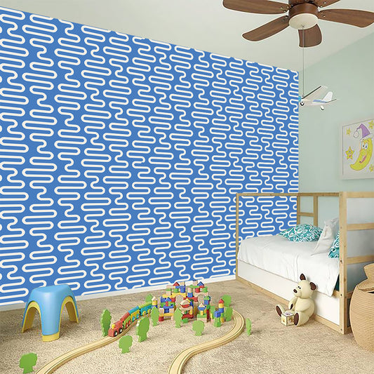 Blue And White DNA Pattern Print Wall Sticker