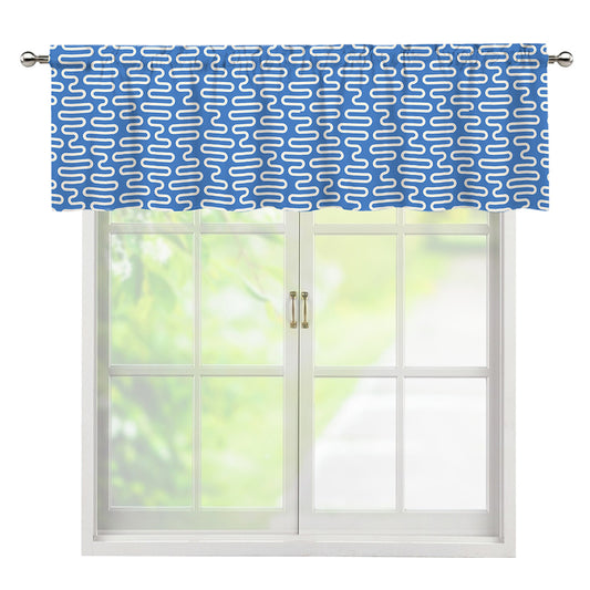 Blue And White DNA Pattern Print Window Valance