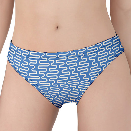 Blue And White DNA Pattern Print Women's Panties