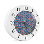 Blue And White Floral Glen Plaid Print Alarm Clock