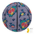 Blue And White Floral Glen Plaid Print Basketball