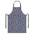 Blue And White Floral Glen Plaid Print Bib Apron With Pocket