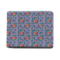 Blue And White Floral Glen Plaid Print Bifold Wallet